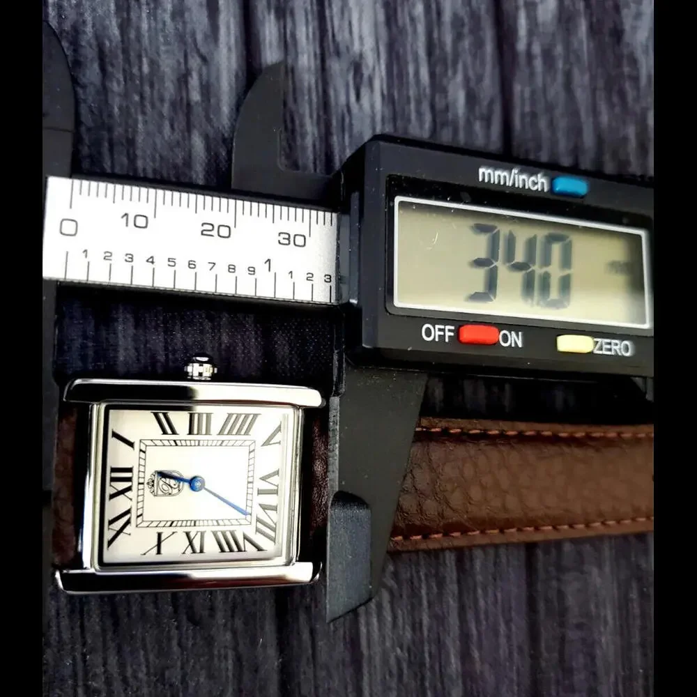 1888‎ Pierre Lucerne Tank Swiss Inspired Men Watch Brown Band